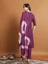 Purple Cotton Blend Pant Suit 190060 Back View